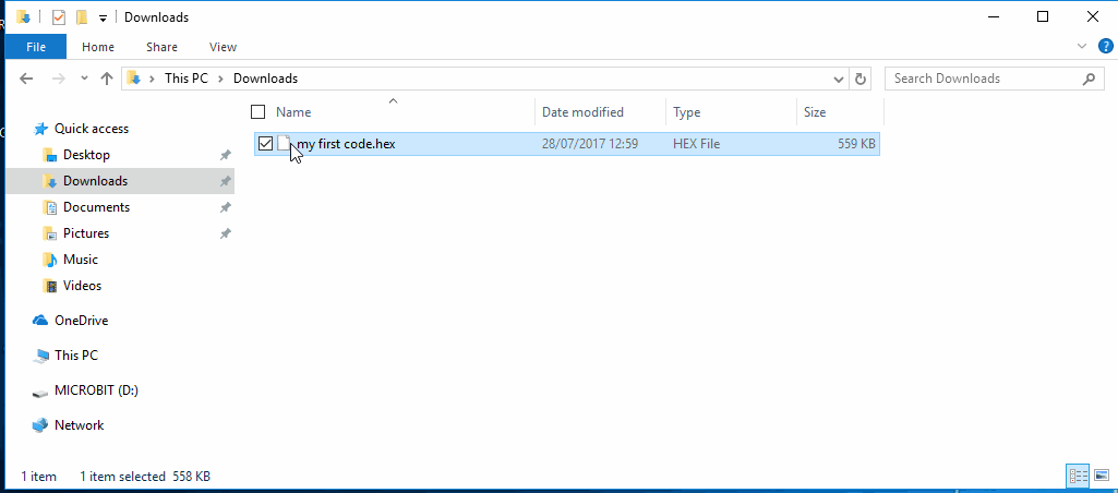 enviar fichero a micro:bit